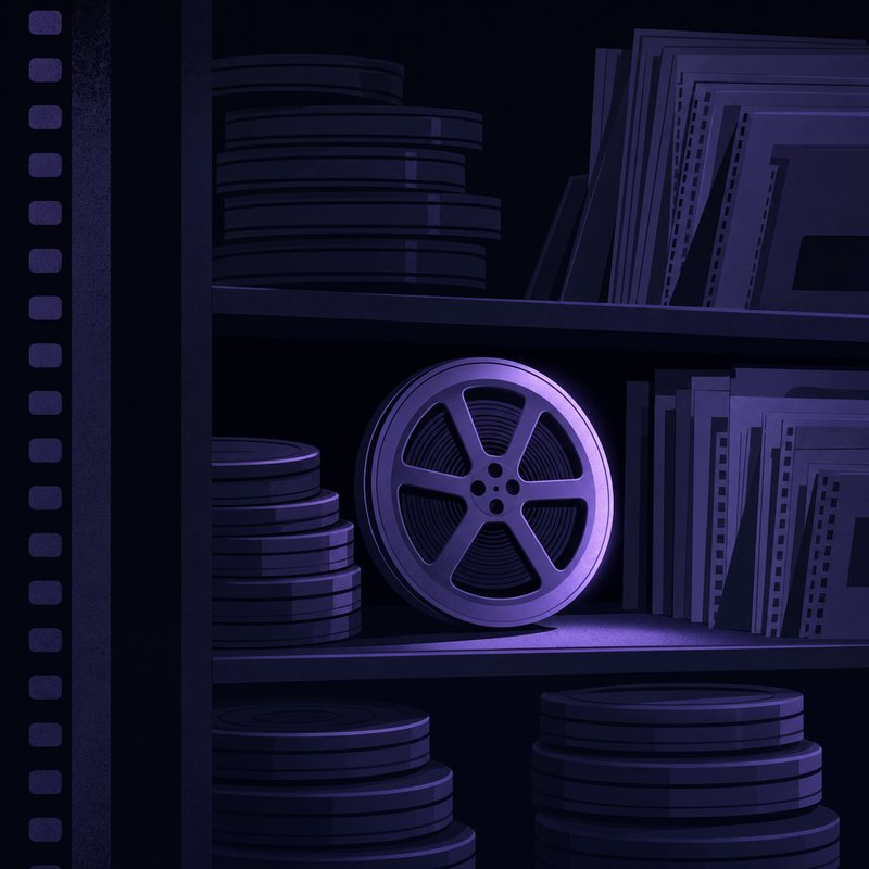Ein Regal mit Filmrollen und Negativhüllen im Archivbestand