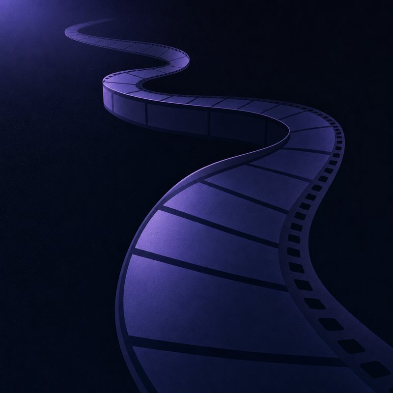 Ein sich durch die Jahrzehnte schlängelnder Filmstreifen als Sinnbild der Festivalgeschichte